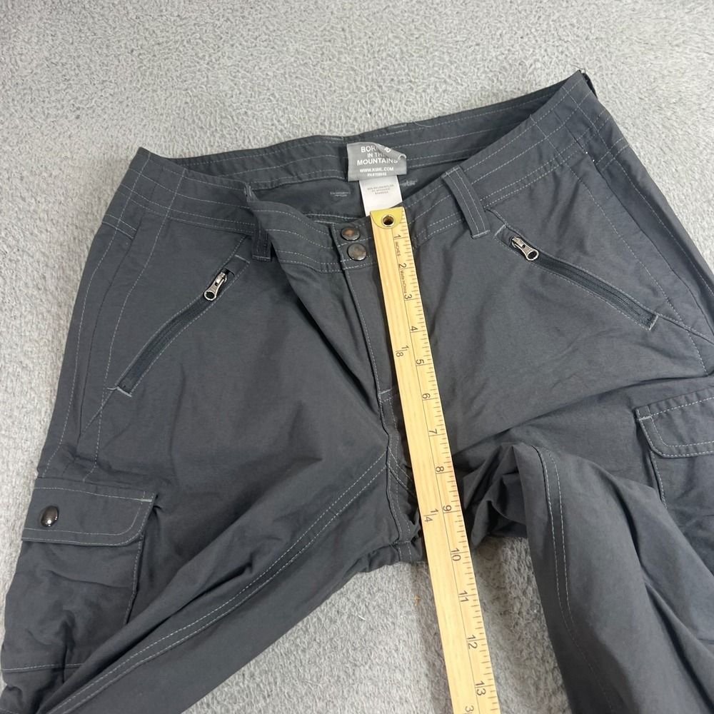 Kuhl Pants Womens 10 Gray Cargo Outdoor Camping Hiking Travel Nylon Gorpcore - Picture 4 of 11